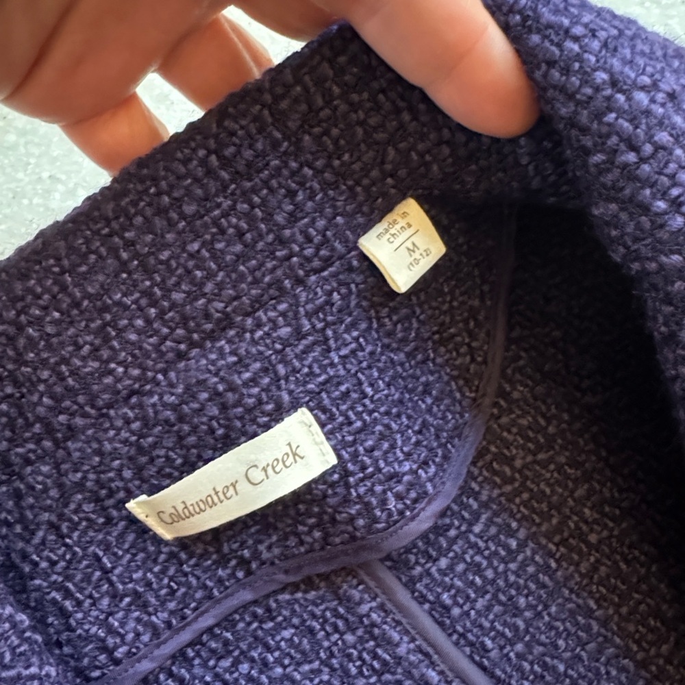 Coldwater Creek Wool Blend Sweater Vest Purple Sz M - Picture 3 of 7